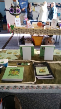 View from behind my stand at the recent Chandler's Ford Book Fair. Image by Allison Symes