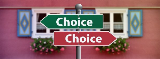 Decisions, decisions and a not terribly helpful signpost. Image via Pixabay.