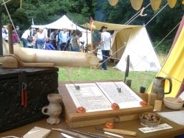 The medieval scrivener's wares. Image by Allison Symes