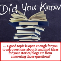 A good writing topic is open enough for you to ask questions about it
