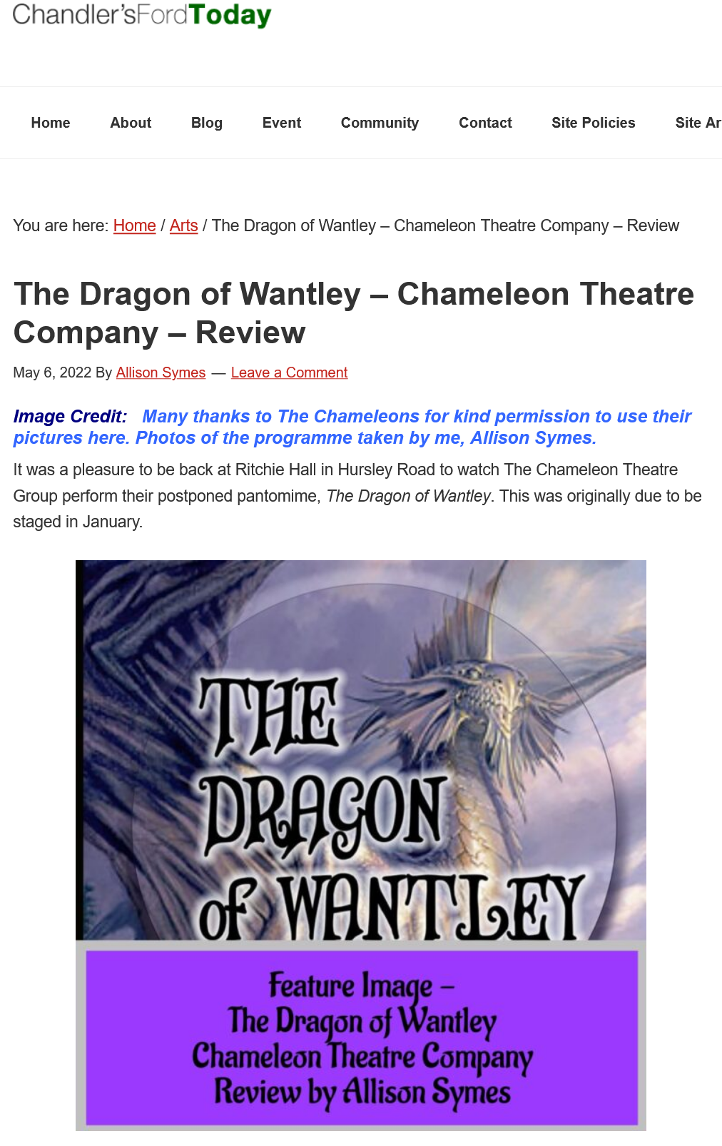 Screenshot 2022-05-06 at 17-04-28 The Dragon of Wantley - Chameleon Theatre Company - Review - Chandler's Ford Today